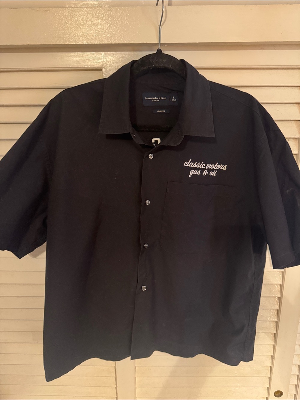 Abercrombie & Fitch Men’s Black Short-Sleeve Button-Up Shirt